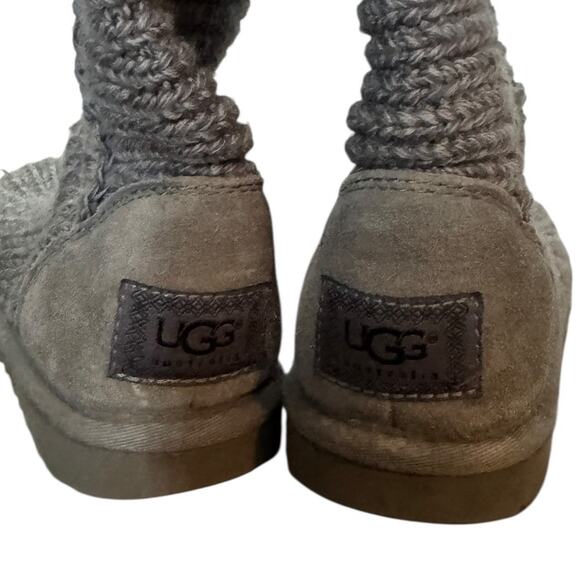 UGG Classic Cardy Sweater Knit Boots Grey SZ 6 - Picture 7 of 9